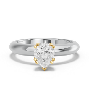 Image for Pear Vintage Basket Ring with Knife Edge Solitaire band