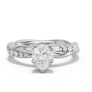 Image for Pear Vintage Basket Ring with Rope Pave band