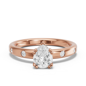 Image for Pear Vintage Basket Ring with Sleek Accent band