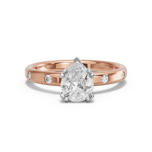 Image for Pear Vintage Basket Ring with Sleek Accent band