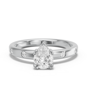 Image for Pear Vintage Basket Ring with Sleek Accent band