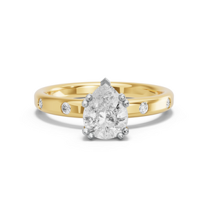 Image for Pear Vintage Basket Ring with Sleek Accent band