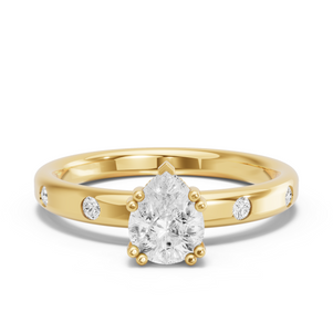 Image for Pear Vintage Basket Ring with Sleek Accent band