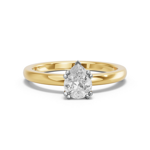 Image for Pear Vintage Basket Ring with Solitaire band