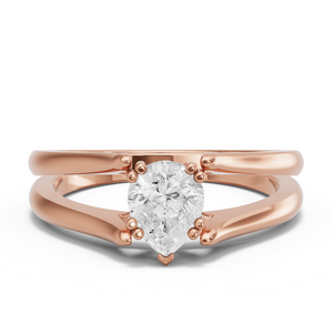 Image for Pear Vintage Basket Ring with Split Ring Solitaire band