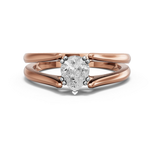 Image for Pear Vintage Basket Ring with Split Ring Solitaire band