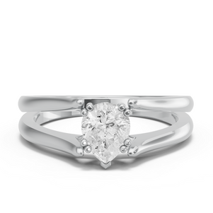 Image for Pear Vintage Basket Ring with Split Ring Solitaire band