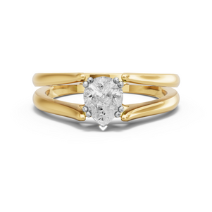 Image for Pear Vintage Basket Ring with Split Ring Solitaire band