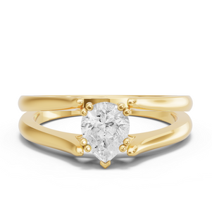 Image for Pear Vintage Basket Ring with Split Ring Solitaire band