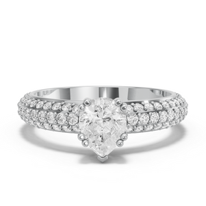 Image for Pear Vintage Basket Ring with Triple Row Pave band