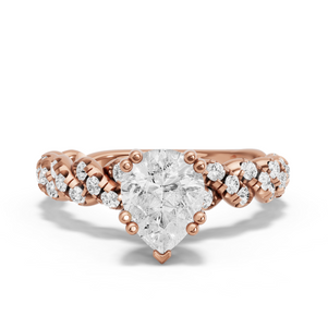 Image for Pear Vintage Basket Ring with Twist Pave band