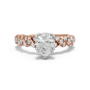 Image for Pear Vintage Basket Ring with Twist Pave band