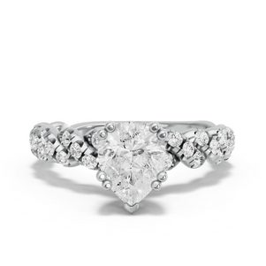 Image for Pear Vintage Basket Ring with Twist Pave band