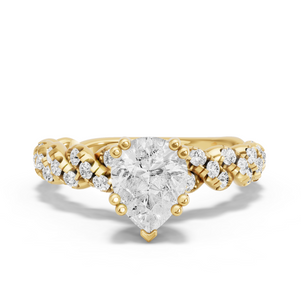 Image for Pear Vintage Basket Ring with Twist Pave band