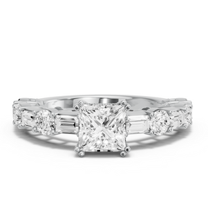 Image for Princess Vintage Basket Ring with Alternating Baguette band