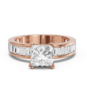 Image for Princess Vintage Basket Ring with Baguette Channel band