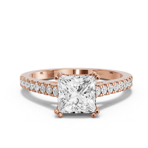Image for Princess Vintage Basket Ring with Cathedral Pave band