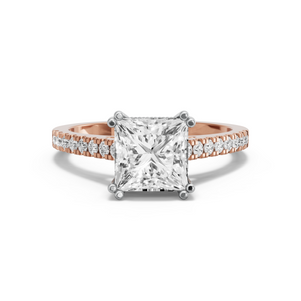 Image for Princess Vintage Basket Ring with Cathedral Pave band
