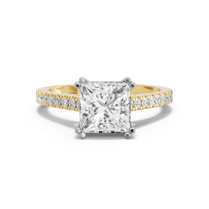 Image for Princess Vintage Basket Ring with Cathedral Pave band