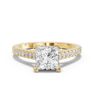 Image for Princess Vintage Basket Ring with Cathedral Pave band