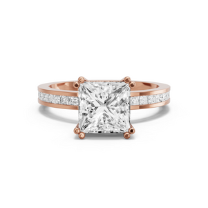 Image for Princess Vintage Basket Ring with Channel band in 18K Yellow Gold