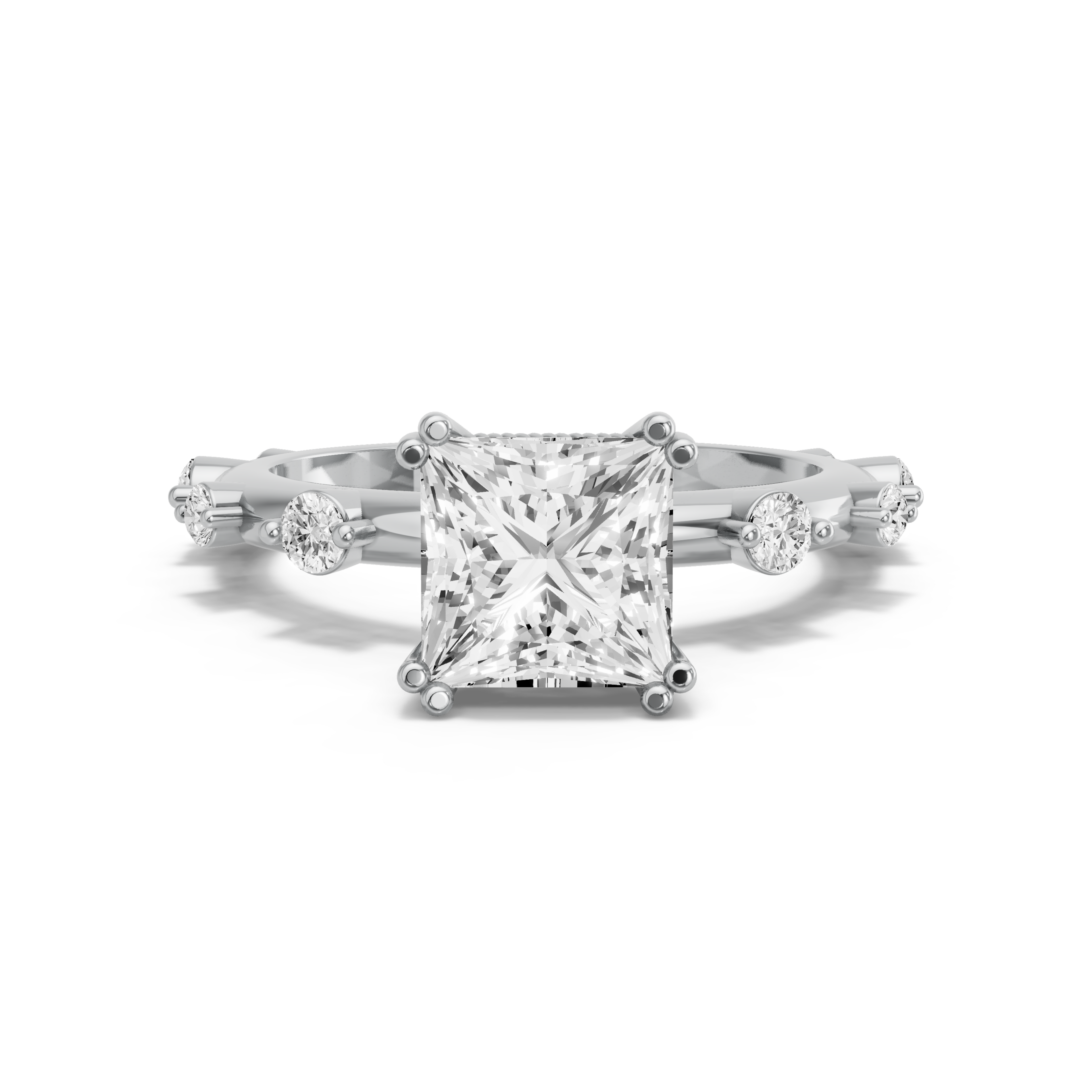 Image for Princess Vintage Basket Ring with Floating Station band in 18K Two Tone Rose Gold