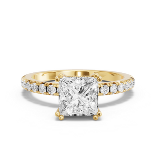 Image for Princess Vintage Basket Ring with French Pave band