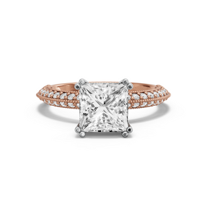 Image for Princess Vintage Basket Ring with Knife Edge Pave band