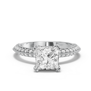 Image for Princess Vintage Basket Ring with Knife Edge Pave band