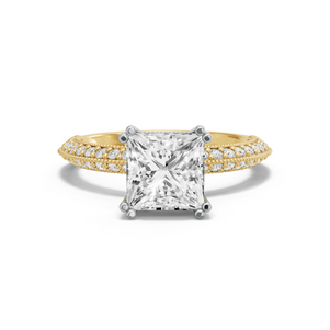Image for Princess Vintage Basket Ring with Knife Edge Pave band