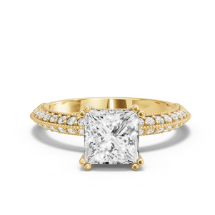 Image for Princess Vintage Basket Ring with Knife Edge Pave band