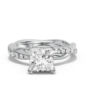 Image for Princess Vintage Basket Ring with Rope Pave band