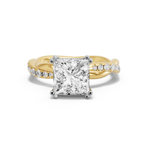 Image for Princess Vintage Basket Ring with Rope Pave band