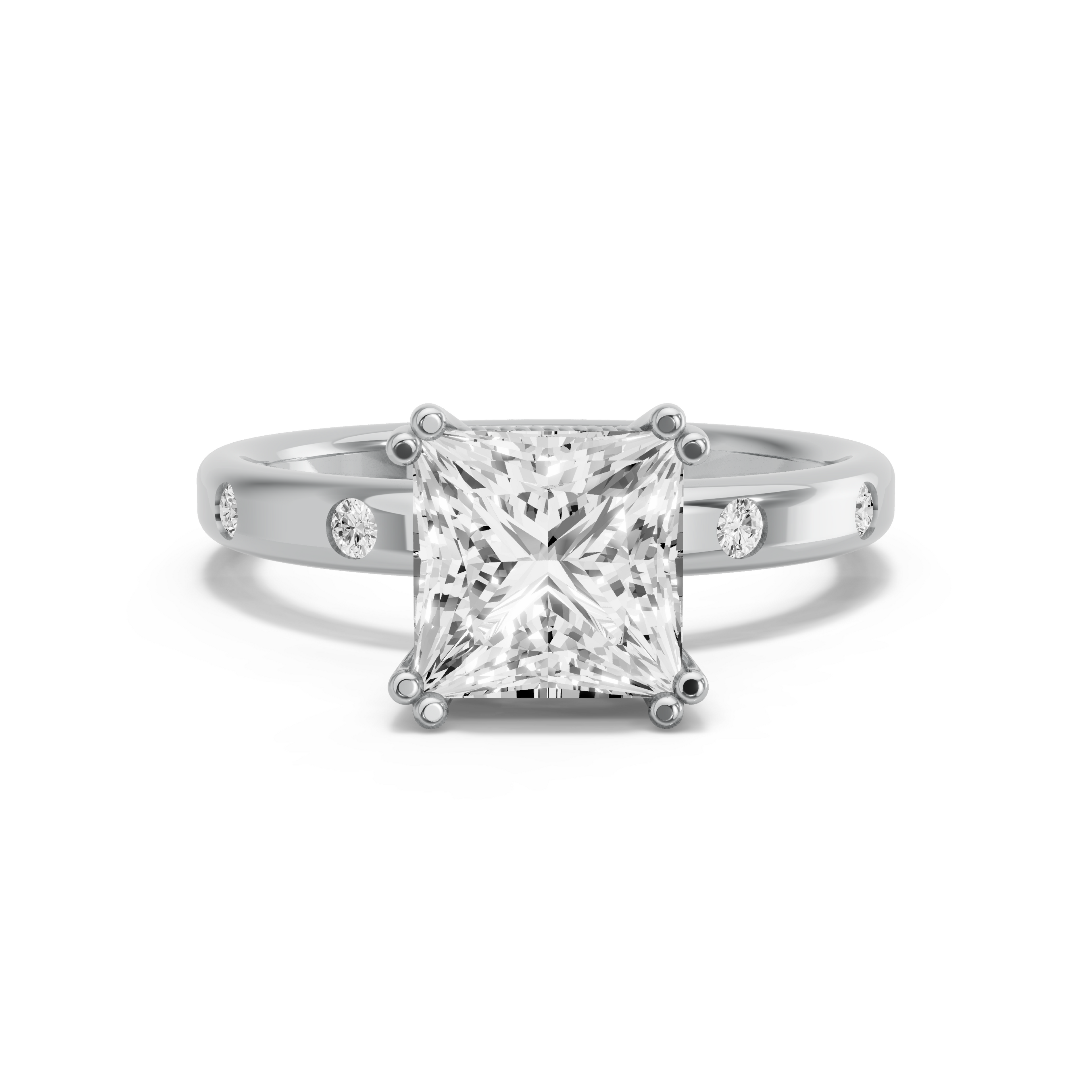 Image for Princess Vintage Basket Ring with Rope Pave band in 950 Platinum