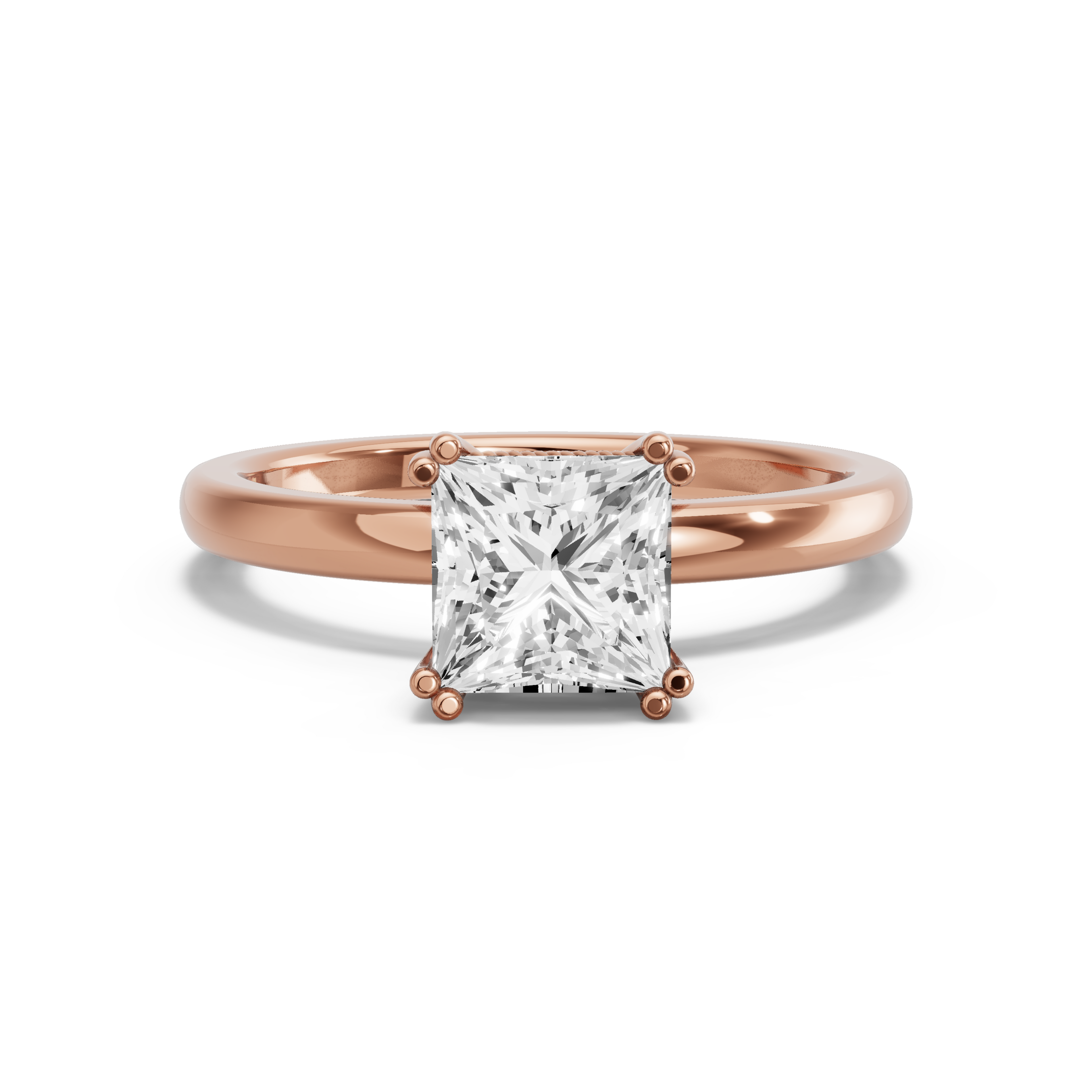 Image for Princess Vintage Basket Ring with Solitaire band in 18K Yellow Gold