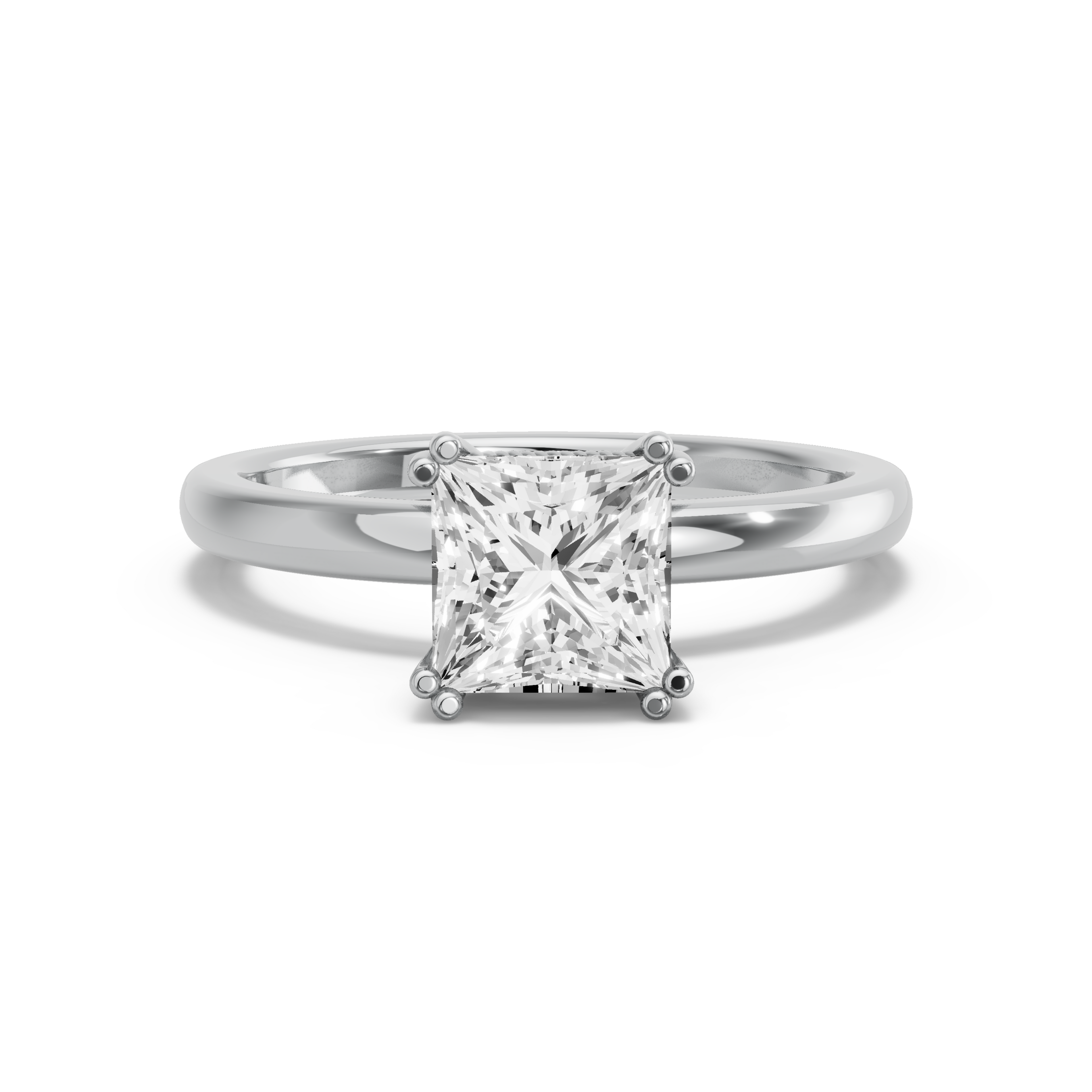 Image for Princess Vintage Basket Ring with Solitaire band in 10K Two Tone Rose Gold