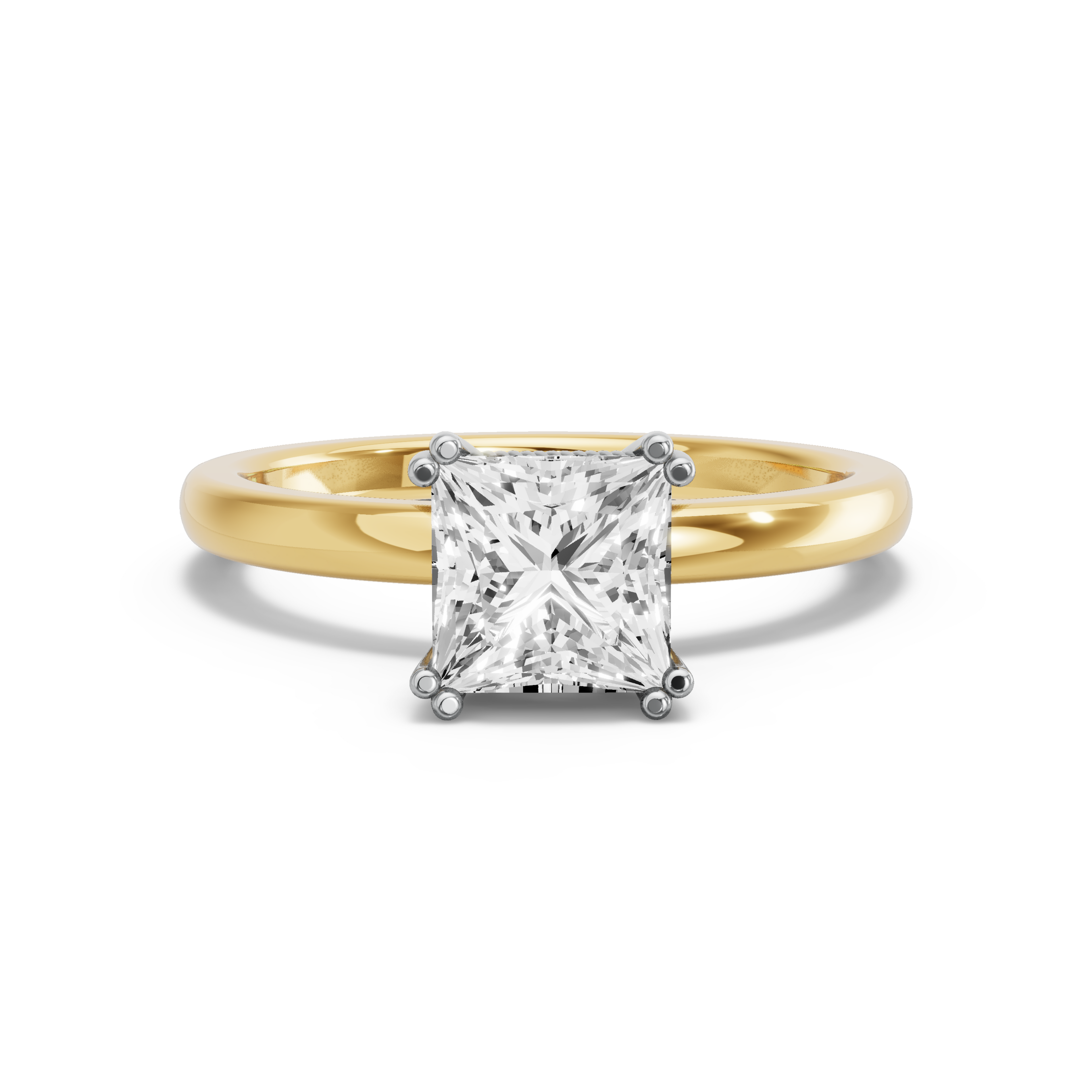 Image for Princess Vintage Basket Ring with Solitaire band in 18K Rose Gold