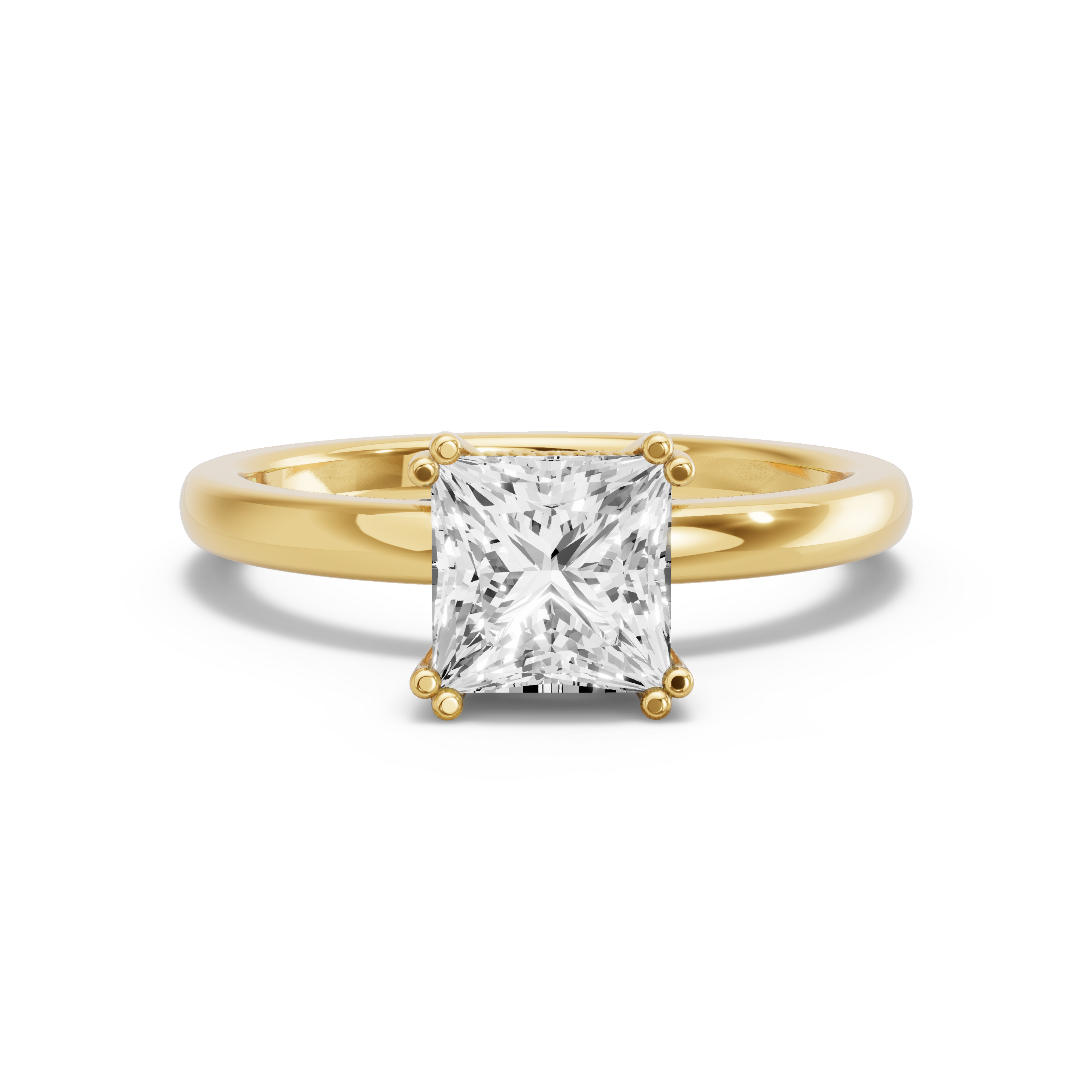 Image for Princess Vintage Basket Ring with Solitaire band in 10K White Gold