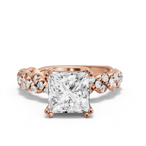 Image for Princess Vintage Basket Ring with Twist Pave band