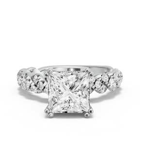 Image for Princess Vintage Basket Ring with Twist Pave band