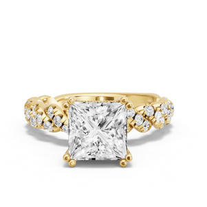 Image for Princess Vintage Basket Ring with Twist Pave band