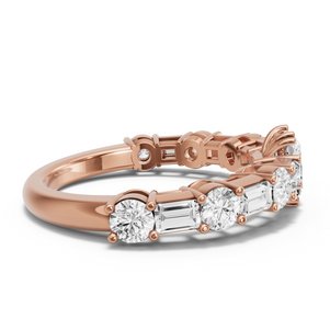 Image for Radiant Vintage Basket Ring with Alternating Baguette band