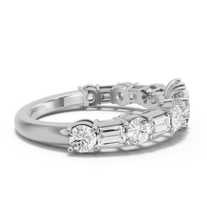 Image for Radiant Vintage Basket Ring with Alternating Baguette band