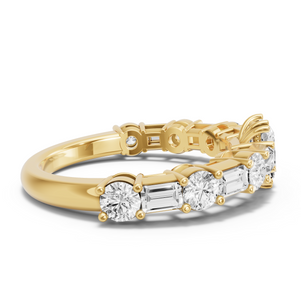 Image for Radiant Vintage Basket Ring with Alternating Baguette band