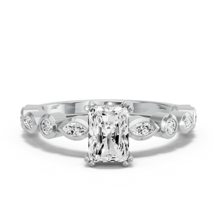 Image for Radiant Vintage Basket Ring with Alternating Marquise band