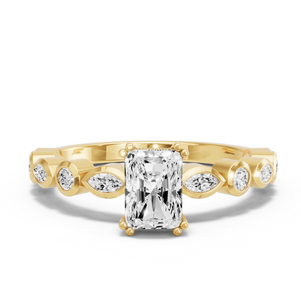 Image for Radiant Vintage Basket Ring with Alternating Marquise band