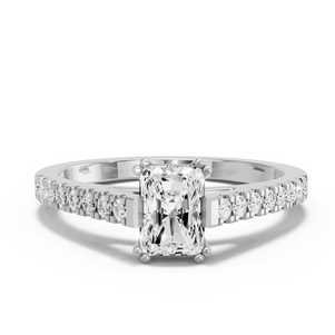 Image for Radiant Vintage Basket Ring with Cathedral Pave band