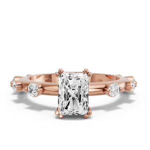 Image for Radiant Vintage Basket Ring with Floating Station band