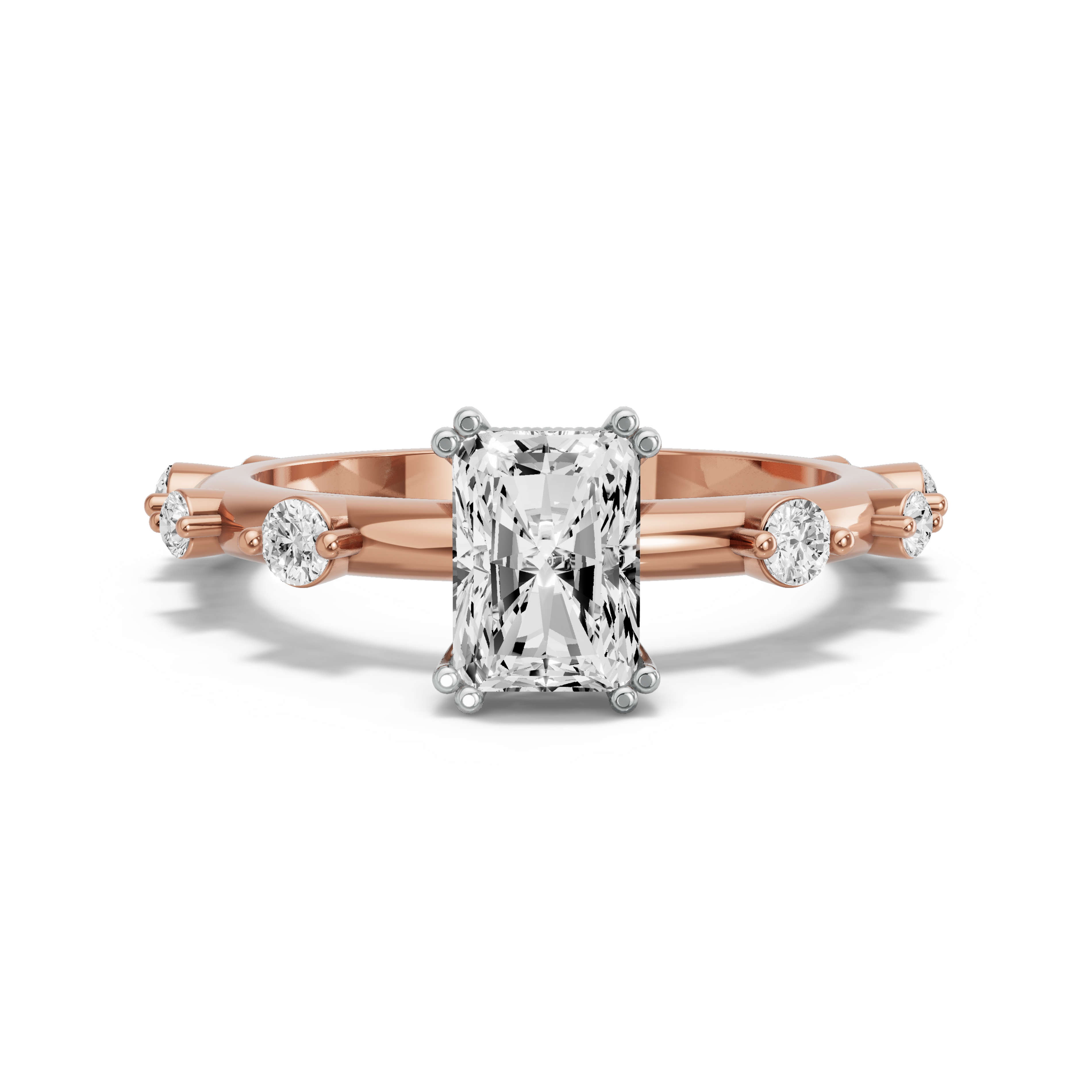 Image for Radiant Vintage Basket Ring with Floating Station band in 10K Two Tone Yellow Gold