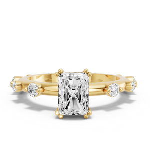 Image for Radiant Vintage Basket Ring with Floating Station band